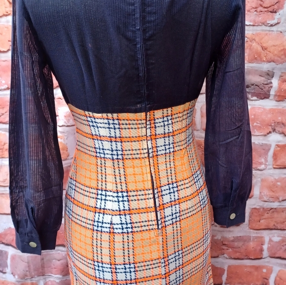 Zazie plaid dress with long vest - Picture 7 of 7
